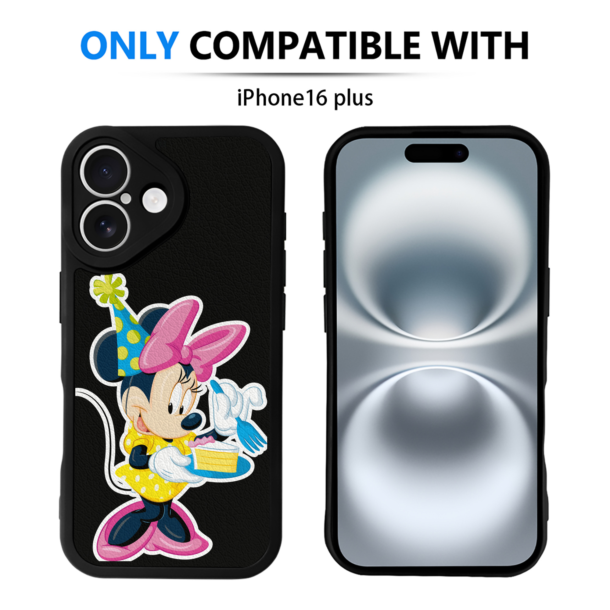 （画像用） ミッキーマウス Mickey Mouse 【iPhone 16シリーズ対応】シリコンスマホケース（レザー調） 材質：シリコン